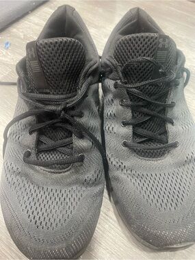 Under Armour Black and Dark Gray Knit Training Sneakers